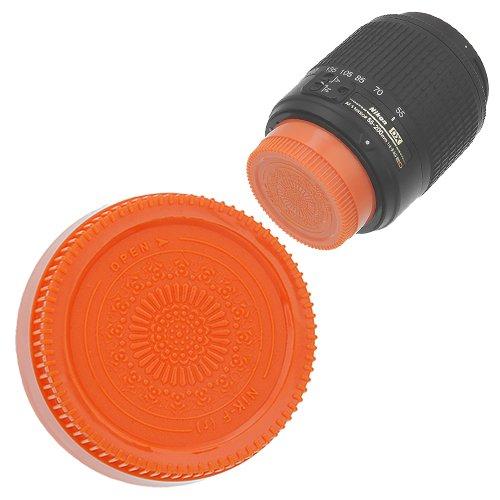 Fotodiox Designer (Orange) Rear Lens Cap Compatible with Nikon F-Mount Lenses (Non-AI, AI, AIS, AF, AFD, AFS, G, DX, FX) Orange