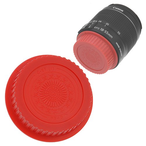 Fotodiox Designer (Red) Lens Rear Cap Compatible with Canon EOS EF and EF-S Lenses Red
