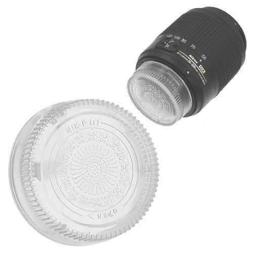 Fotodiox Designer (Clear) Rear Lens Cap Compatible with Nikon F-Mount Lenses (Non-AI, AI, AIS, AF, AFD, AFS, G, DX, FX) Clear