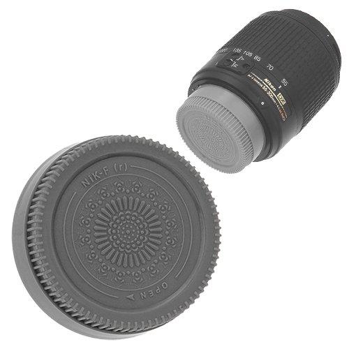 Fotodiox Designer (Gray) Rear Lens Cap Compatible with Nikon F-Mount Lenses (Non-AI, AI, AIS, AF, AFD, AFS, G, DX, FX) Gray