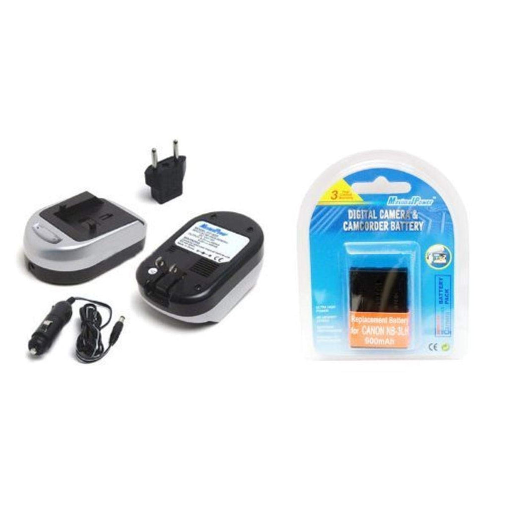 Maximal Power FC600 CAN NB-3L and DB CAN NB3L Camera Battery and Charger Combo for Canon NB3L NB-3L PowerShot SD20 SD500 SD550 (Black Silver)