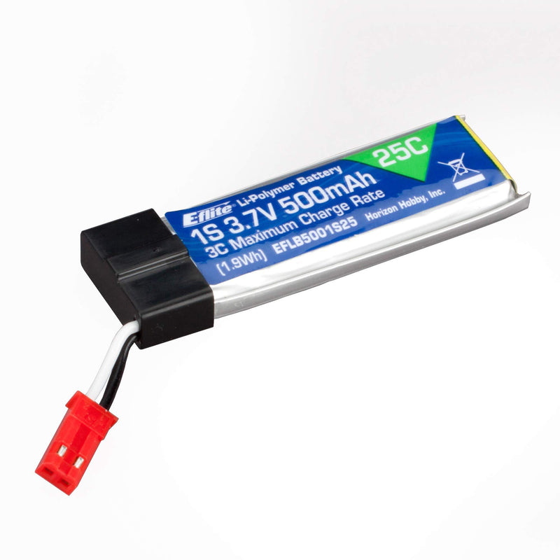 E-flite 3.7V 500mAh 1S 25C LiPo Battery: JST, EFLB5001S25