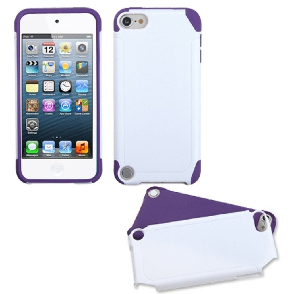 Asmyna White/Electric Purple Frosted Fusion Protector Cover for iPod touch 5 Standard Packaging