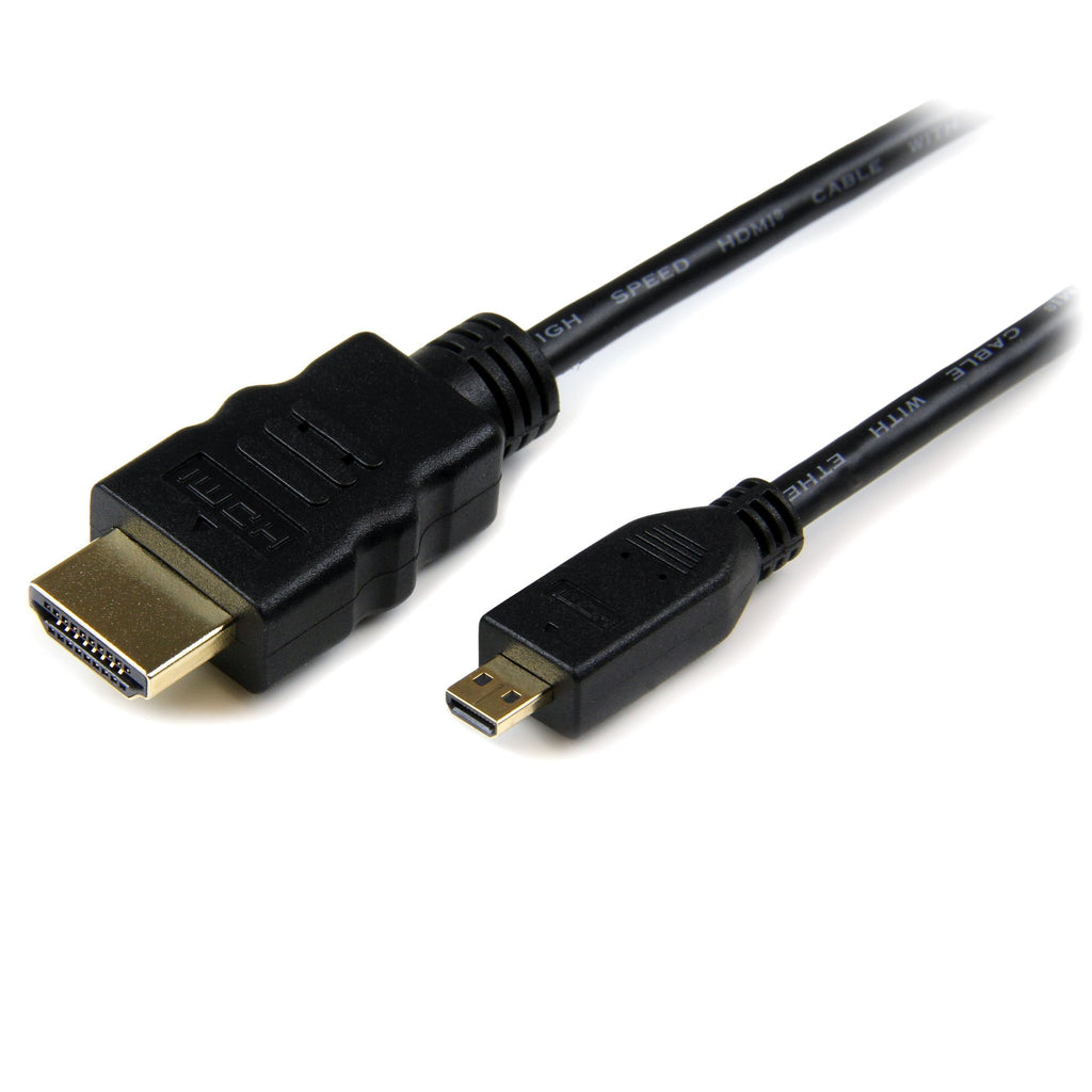 StarTech.com 3m High Speed HDMI Cable with Ethernet - HDMI to HDMI Micro - M/M - 3 Meter HDMI (A) to HDMI Micro (D) Cable (HDADMM3M), Black 10 ft / 3m HDMI to Micro HDMI