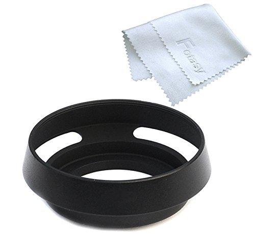 Fotasy 37mm Metal Curved Lens Hood, 37mm Vented Hood, 37mm Lens Hood for Fuji Leica Leitz Panasonic Olympus Panasonic Sony Lens, 37mm Screw-in Lens Hood