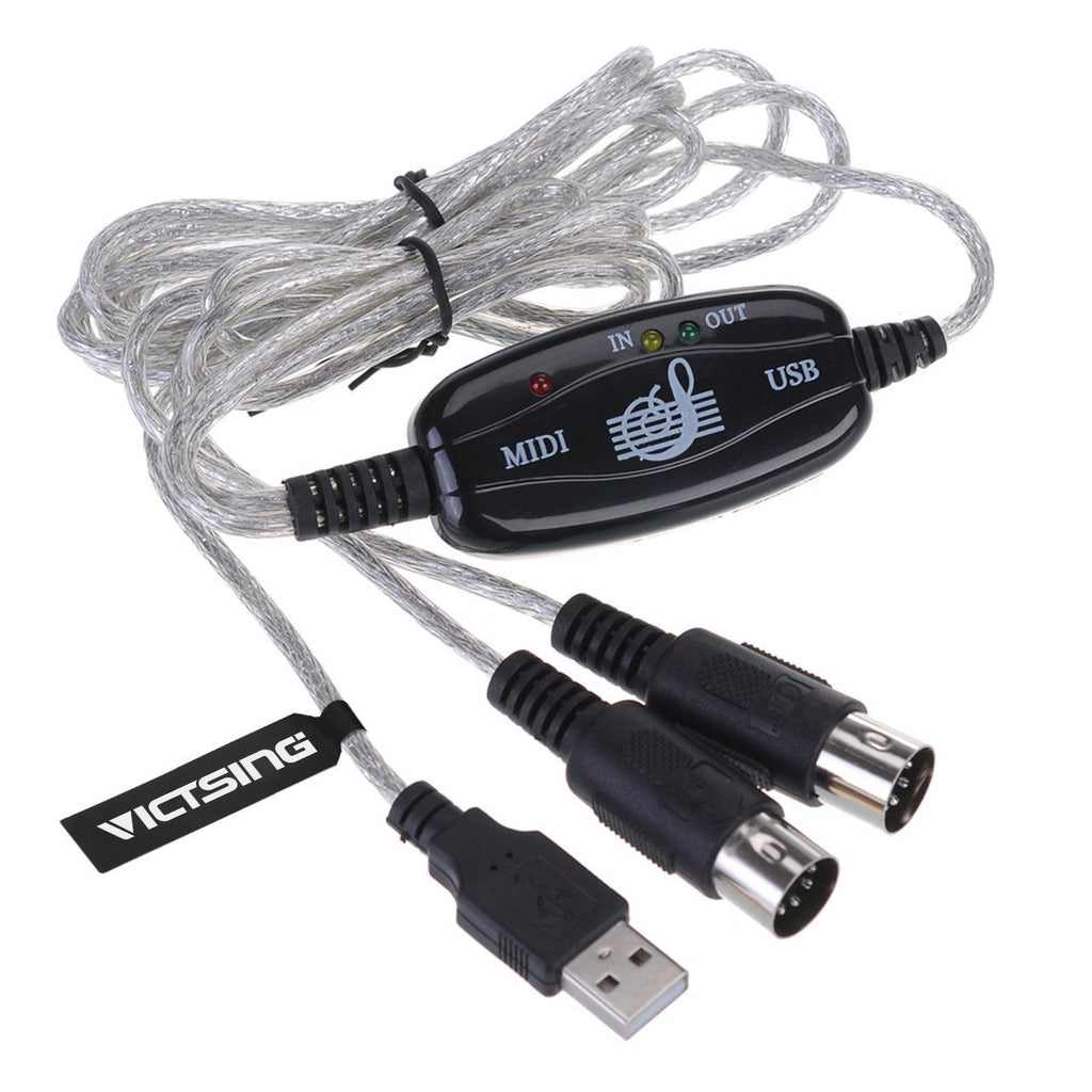 [AUSTRALIA] - VicTsing USB IN-OUT MIDI Cable Converter PC to Music Keyboard Adapter Cord 