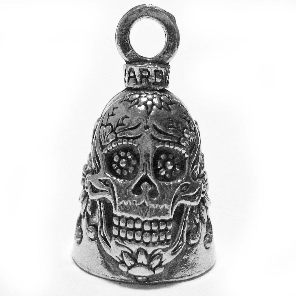 Guardian® Sugar Skull Flowers of Death Motorcycle Biker Luck Gremlin Riding Bell