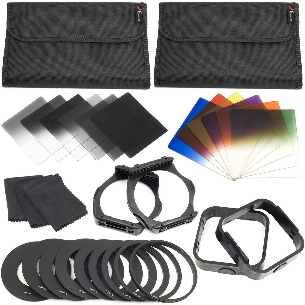 XCSource LF142 Square Filter Kit for Cokin P Series (6 Items) Full ND2 ND4 ND 8 Filter