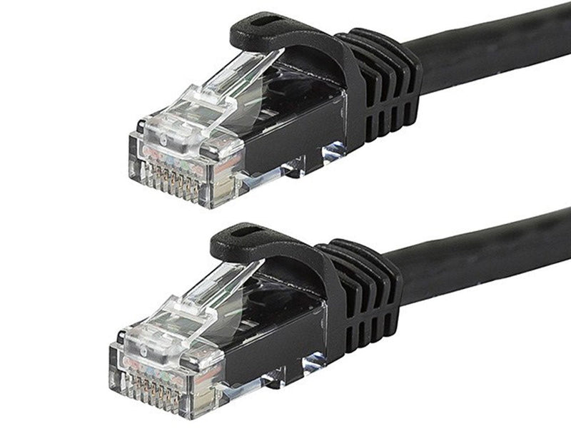 Monoprice Flexboot Cat6 Ethernet Patch Cable - Network Internet Cord - RJ45, Stranded, 550Mhz, UTP, Pure Bare Copper Wire, 24AWG, 5ft, Black 1 Pack 5 Feet