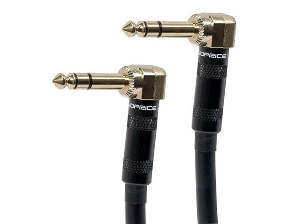 [AUSTRALIA] - Monoprice Premier Series 1/4 Inch (TRS) Right Angle Male to Male Right Angle 16AWG Cable Cord - 15 Feet- Black (Gold Plated) 