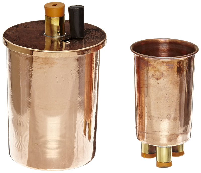 EISCO Copper Polished Calorimeter Set, 75mm Diameter x 100mm Height