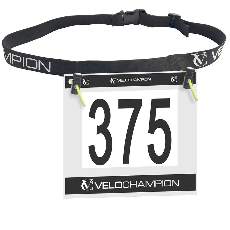 VeloChampion Running, Triathlon, Marathon Number Belt. No pins Needed. Adjustable & 2 Styles Available Run Belt