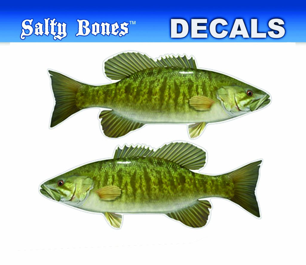 Bones Outdoors BPF2500 Low-Tac Adhesive Mini Smallmouth Bass Decal for Trucks and Cars