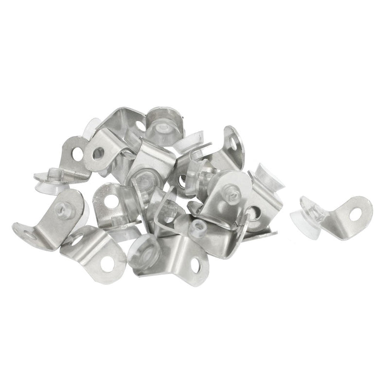 uxcell 20mm x 15mm Metal Corner Brace Joint Right Angle Bracket Silver Tone 20Pcs