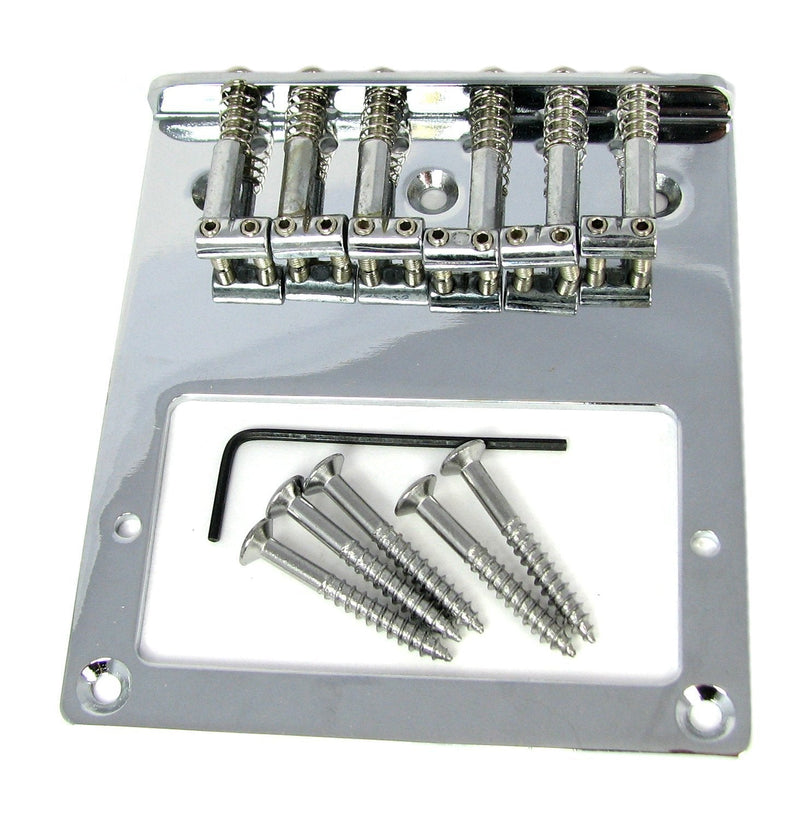 Telecaster(tm)-Style Top-Loading Chrome Electric Guitar Bridge Plate for Humbuckers