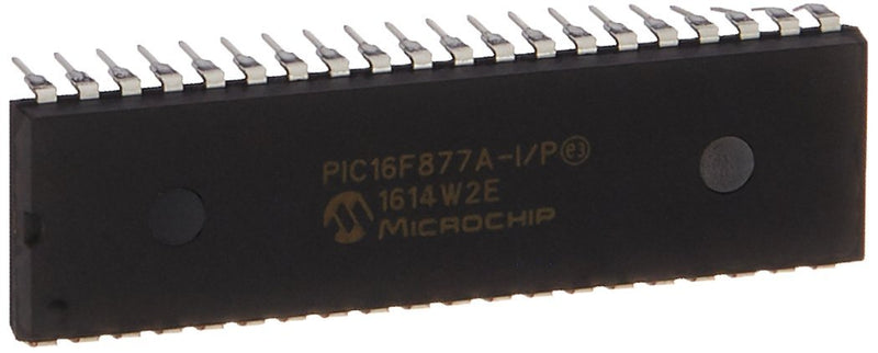 Microchip PIC16F877A-I/P Microcontroller, 8-Bit PIC, 16 RISC, 14.3KB Flash, 5V, 40 Pin, Plastic Dip Tube, 3.81 mm H x 52.26 mm L x 13.84 mm W
