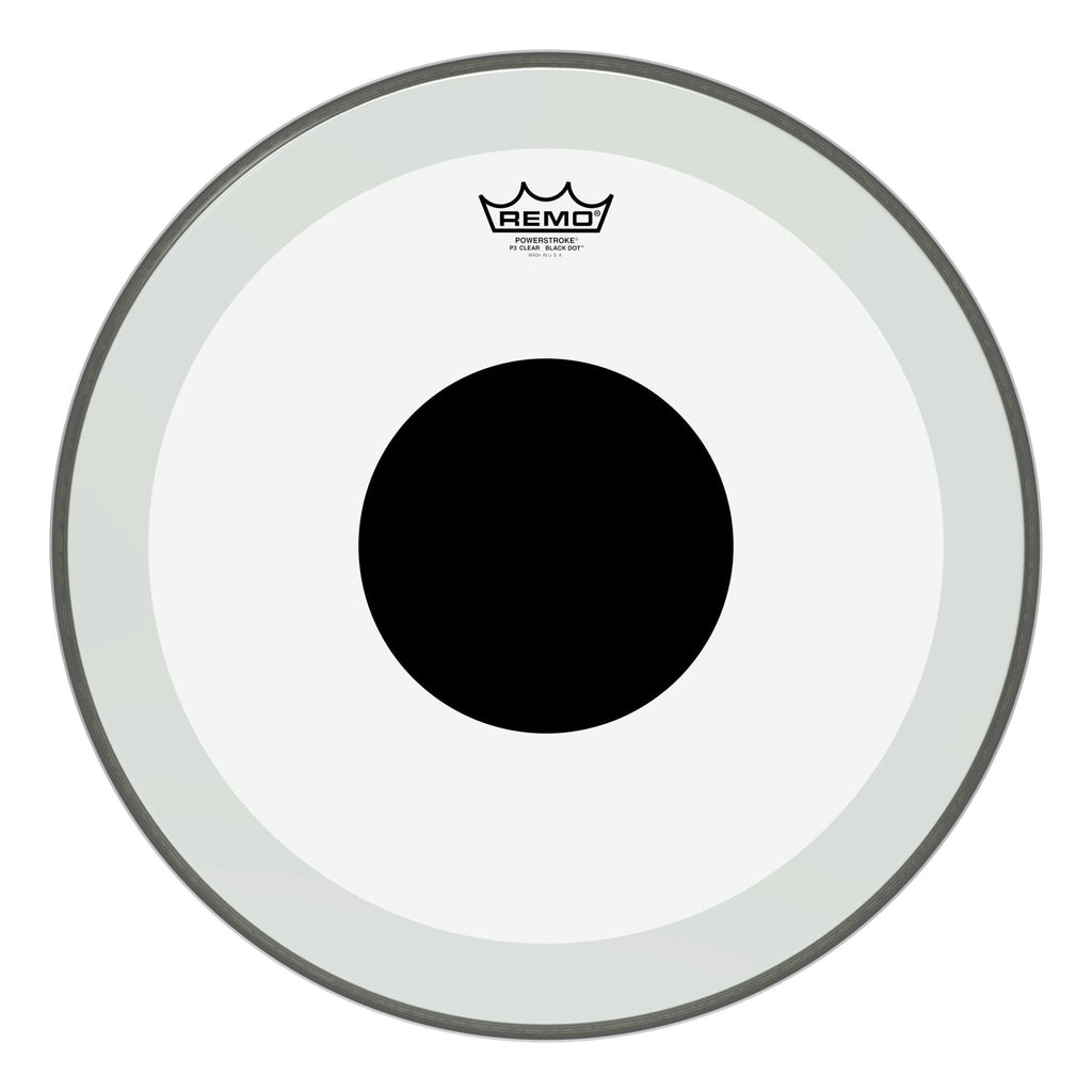 Powerstroke P3 Clear Black Dot Bass Drumhead - Top Black Dot, 18 Powerstroke P3 Clear Black Dot Bass 18"