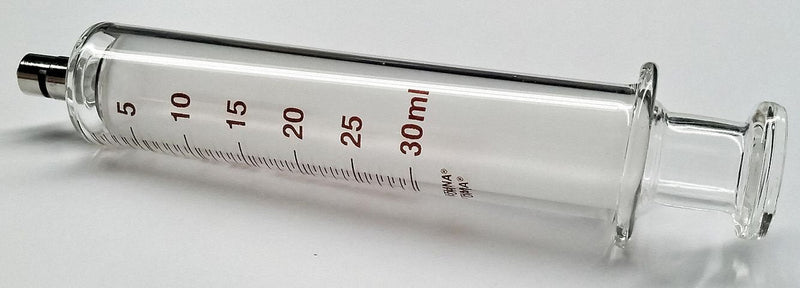 Air-Tite Glass Syringe, Metal Luer Lock, 30 mL