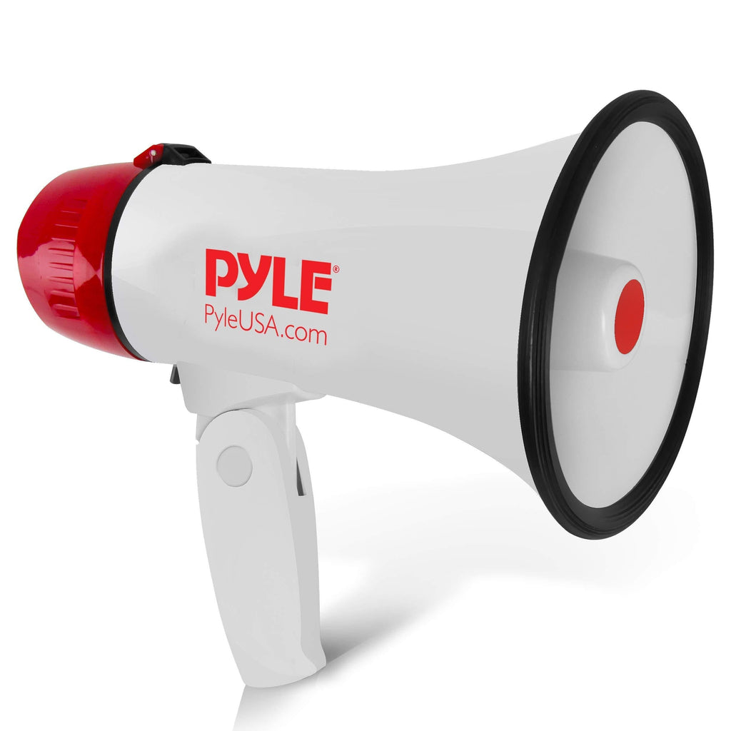 [AUSTRALIA] - Pyle Megaphone Speaker PA Bullhorn - Built-in Siren - 20 Watt Adjustable Volume Control & 800 Yard Range - Ideal for Football, Soccer, Baseball, Cheerleading Fans, Coaches & Safety Drills - PMP20 White 