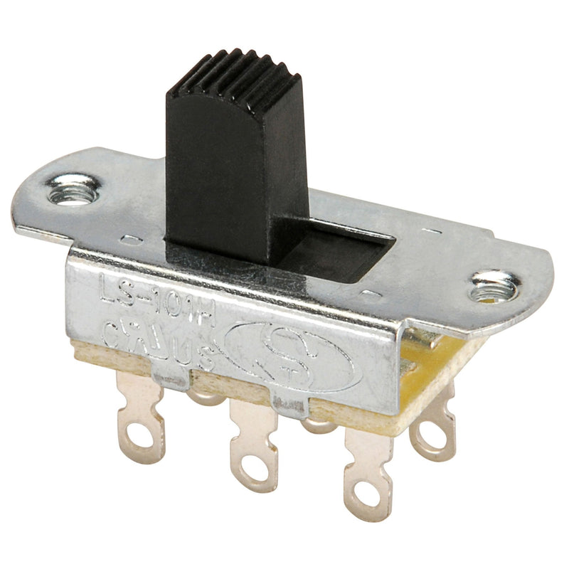 NTE Electronics 54-668 Slide Switch, DPDT Circuit, 6 Poles, ON-Off Action, 0.433" Actuator Height, Solder Lug Terminals