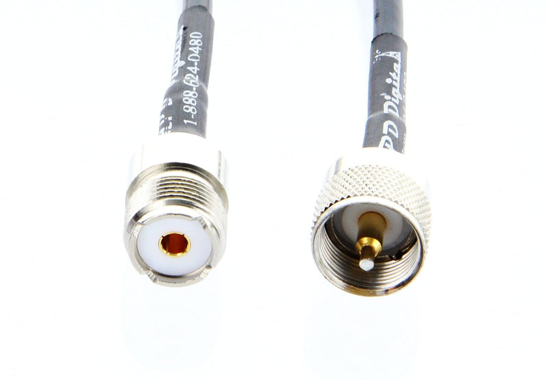 MPD Digital 58-pl259-so239-10ft RG-58 UHF Male to Female Extension Jumper Cable MIL-C-17D with PL259 and SO-239 Connectors - Made in The USA 10 ft