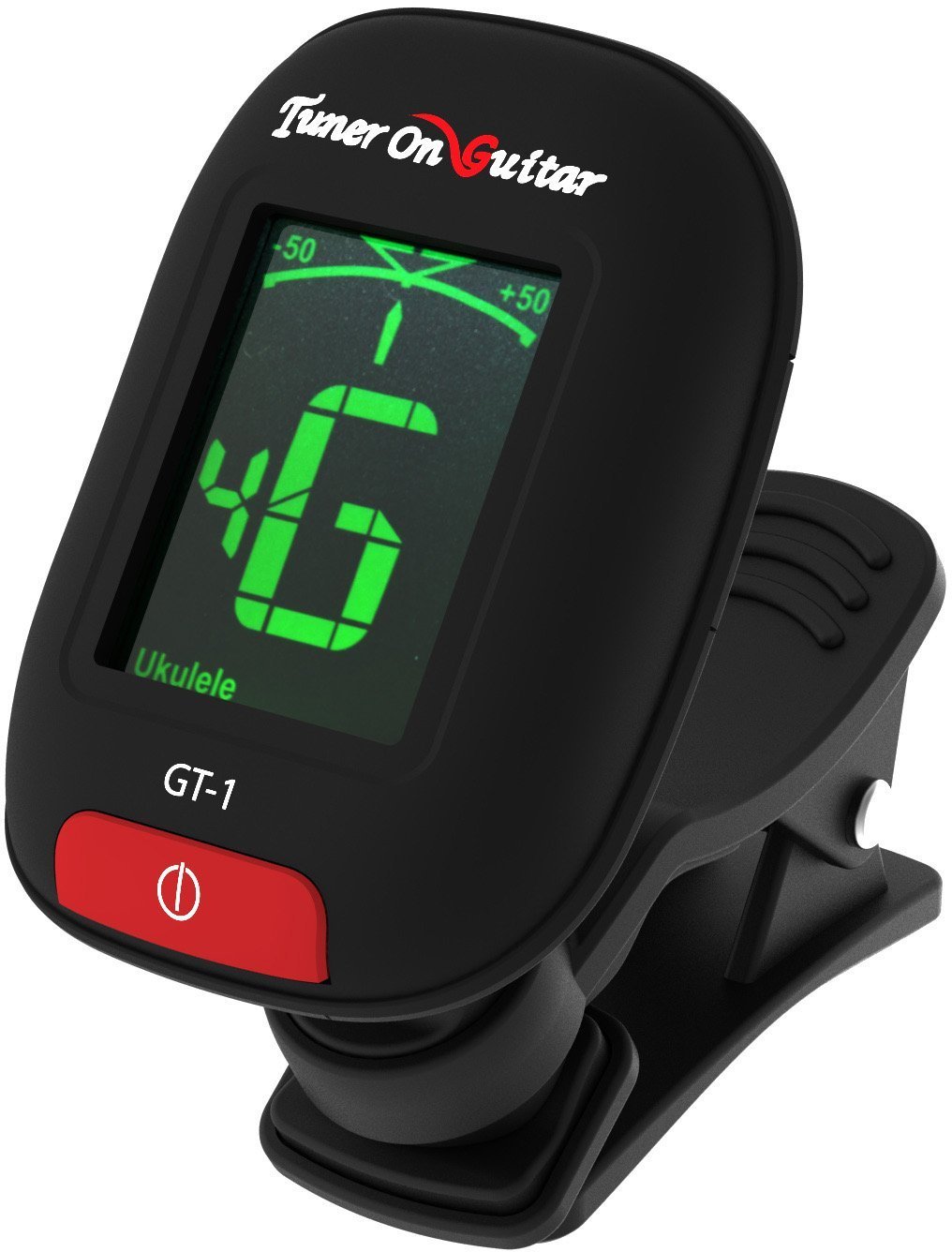 Tuner On Guitar - Clip-On Tuner for All Instruments, Guitar, Ukulele, Bass, Violin, Chromatic Tuning Modes, Fast & Accurate, Easy to Use, Auto Power Off, Battery Included. black