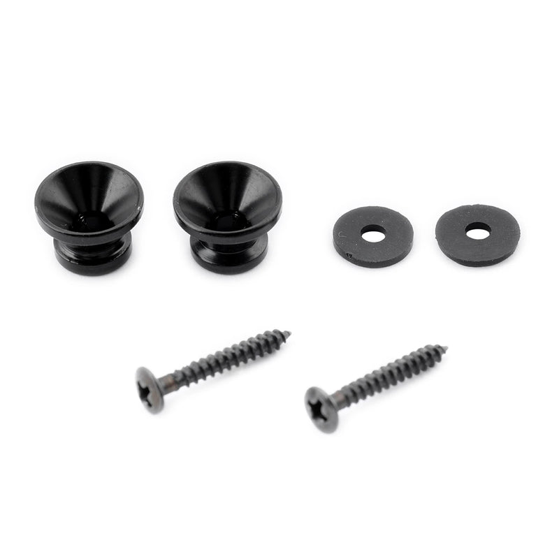 Musiclily Metal Guitar Small Strap Buttons End Pins for Fender Style Acoustic Electric Guitar Bass Ukulele,Black(Pack of 2) Black