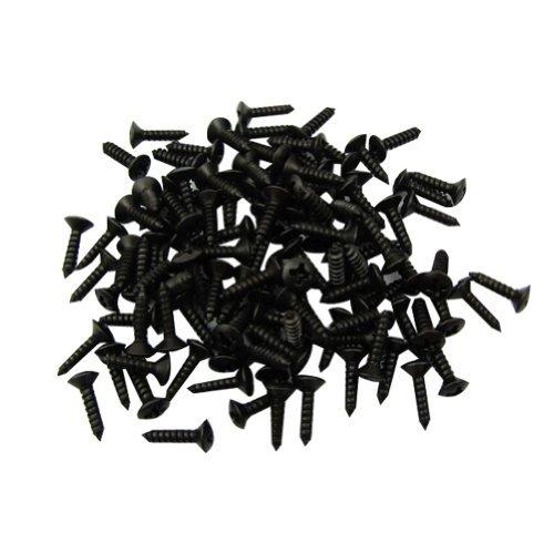 Musiclily 3mm Electric Guitar Bass Pickguard Screws Pick Guards Scratch Plate Mounting Screws for Fender Strat ST Tele TL Stratocaster Telecaster LP Les Paul SG Guitar, Black (Pack of 50)