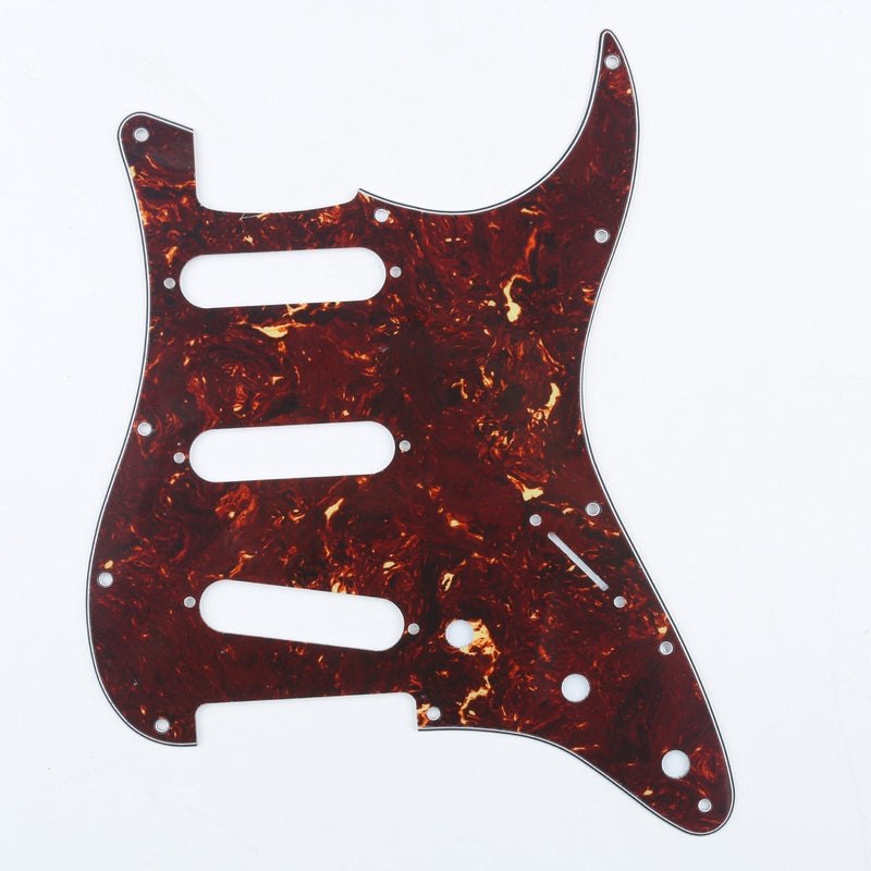 Musiclily 11 Hole SSS Guitar Strat Pickguard Scratch Plate for Fender USA/Mexican Made Standard Stratocaster Modern Style Guitar Parts, Tortoise Shell 4Ply