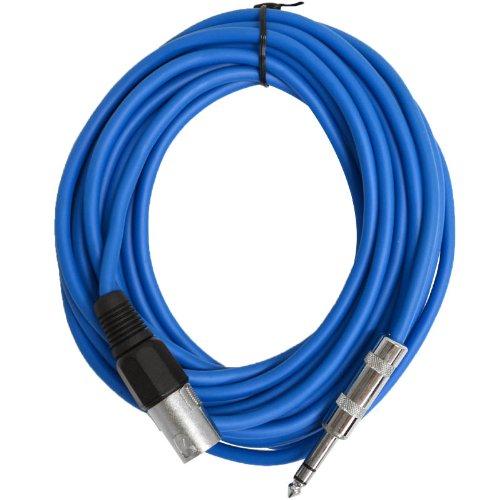 [AUSTRALIA] - Seismic Audio - SATRXL-M25Blue - 25 Foot Blue XLR Male to 1/4 Inch TRS Patch Cable Snake Cords - Balanced 