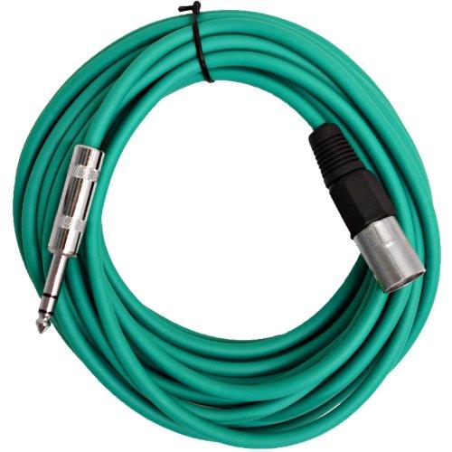 [AUSTRALIA] - Seismic Audio - SATRXL-M25Green - 25 Foot Green XLR Male to 1/4 Inch TRS Patch Cable Snake Cords - Balanced 