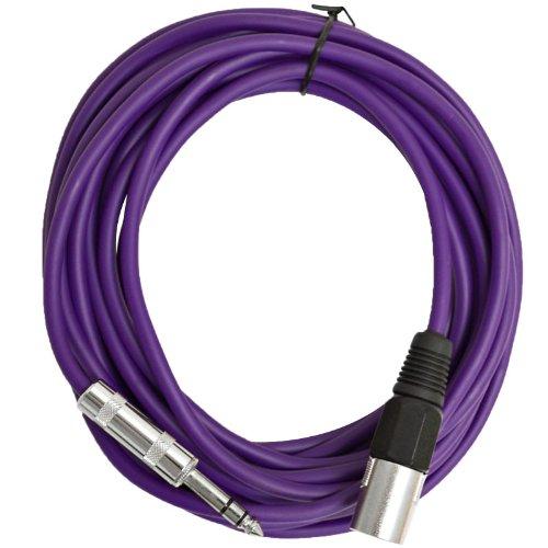 [AUSTRALIA] - Seismic Audio - SATRXL-M25Purple - 25 Foot Purple XLR Male to 1/4 Inch TRS Patch Cable Snake Cords - Balanced 