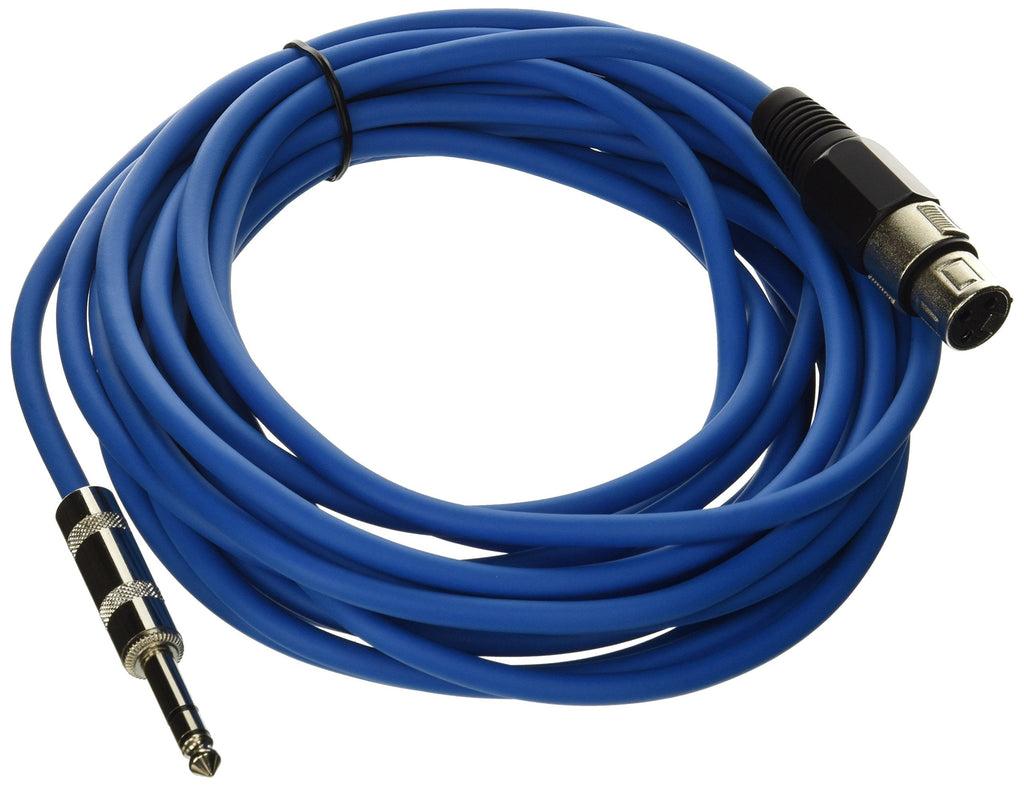 [AUSTRALIA] - Seismic Audio - SATRXL-F25Blue - 25 Foot Blue XLR Female to 1/4 Inch TRS Patch Cable Snake Cords - Balanced 