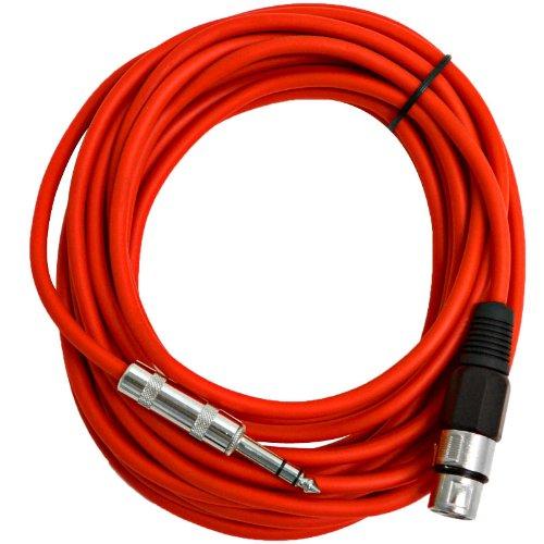 [AUSTRALIA] - Seismic Audio - SATRXL-F25Red - 25 Foot Red XLR Female to 1/4 Inch TRS Patch Cable Snake Cords - Balanced 