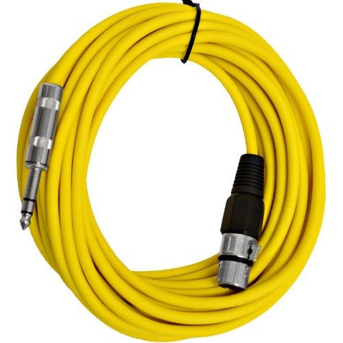 [AUSTRALIA] - Seismic Audio - SATRXL-F25Yellow - 25 Foot Yellow XLR Female to 1/4 Inch TRS Patch Cable Snake Cords - Balanced 