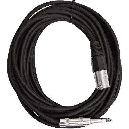 Seismic Audio - SATRXL-M25Black - 25 Foot Black XLR Male to 1/4 Inch TRS Patch Cable Snake Cords - Balanced