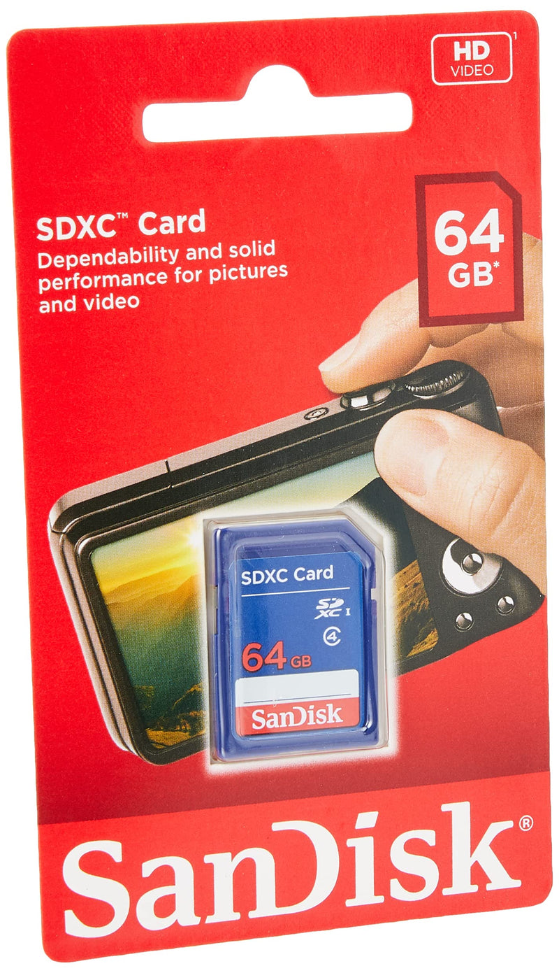 SanDisk 64GB Class 4 SDXC Flash Memory Card- SDSDB-064G-B35 (Label May Change) 64 GB SD Standard Packaging