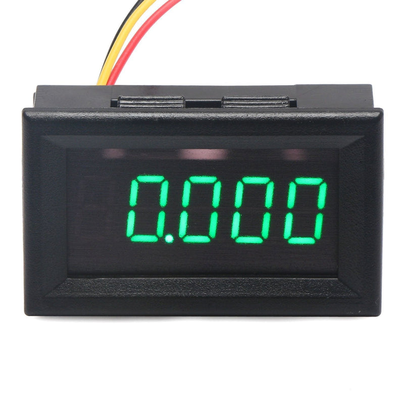DROK-100035 0.36" 5 Digits DC Voltmeter Panel Mounting Meter 0-33.000V 12V/24V Voltage Monitor Tester Volt Gauge with Green LED Display and 3 Wires