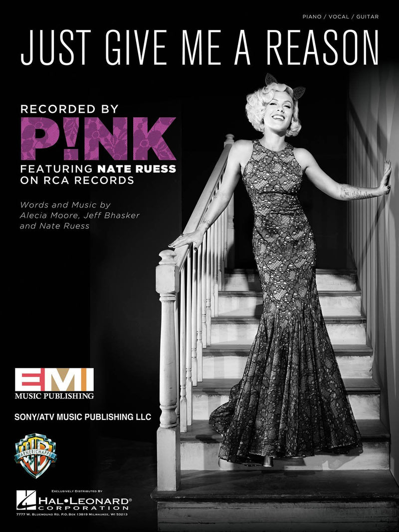 "Just Give Me A Reason" recorded by P!NK (Piano, Vocal, Guitar) Sheet Music