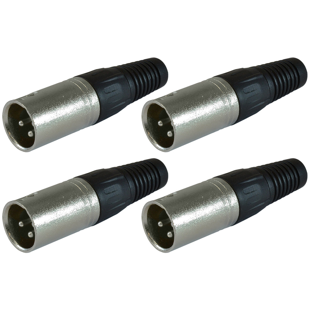 GLS Audio XLR Male Plugs Connectors XLR-M Plug - 4 Pack