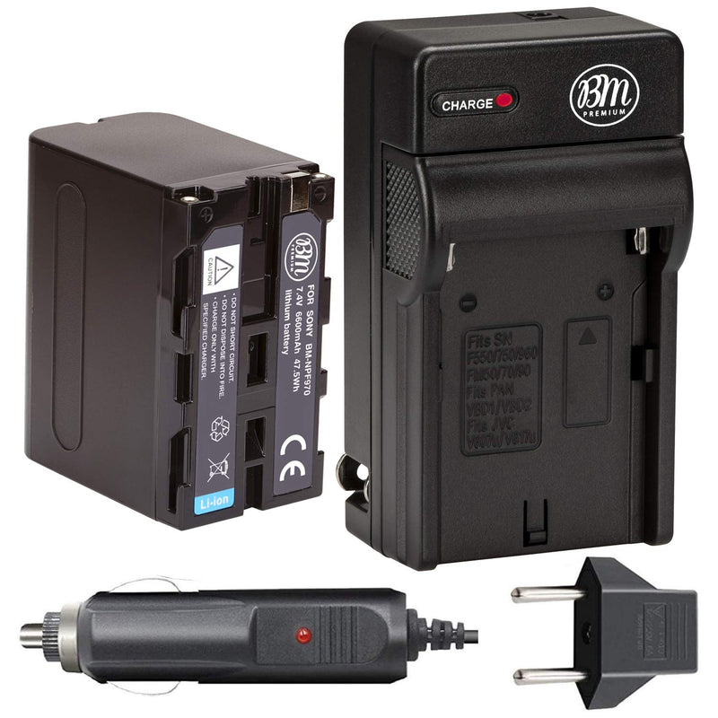 NP-F970 Battery and Charger for Sony PXW-Z150, NEX-EA50M, FDR-AX14K, HDR-AX2000, FX1, FX7, FX1000, HVR-HD1000, V1U, Z1U, Z5U, Z7U, HXR-NX5U, MC2000U, MC2500, HXR-NX100 Camcorder