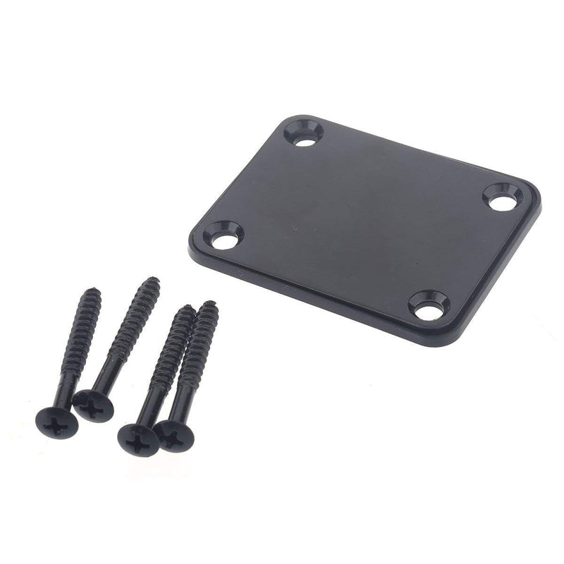 Musiclily Metal Neck Mounting Plate for Fender Guitar or Bass,Black Black