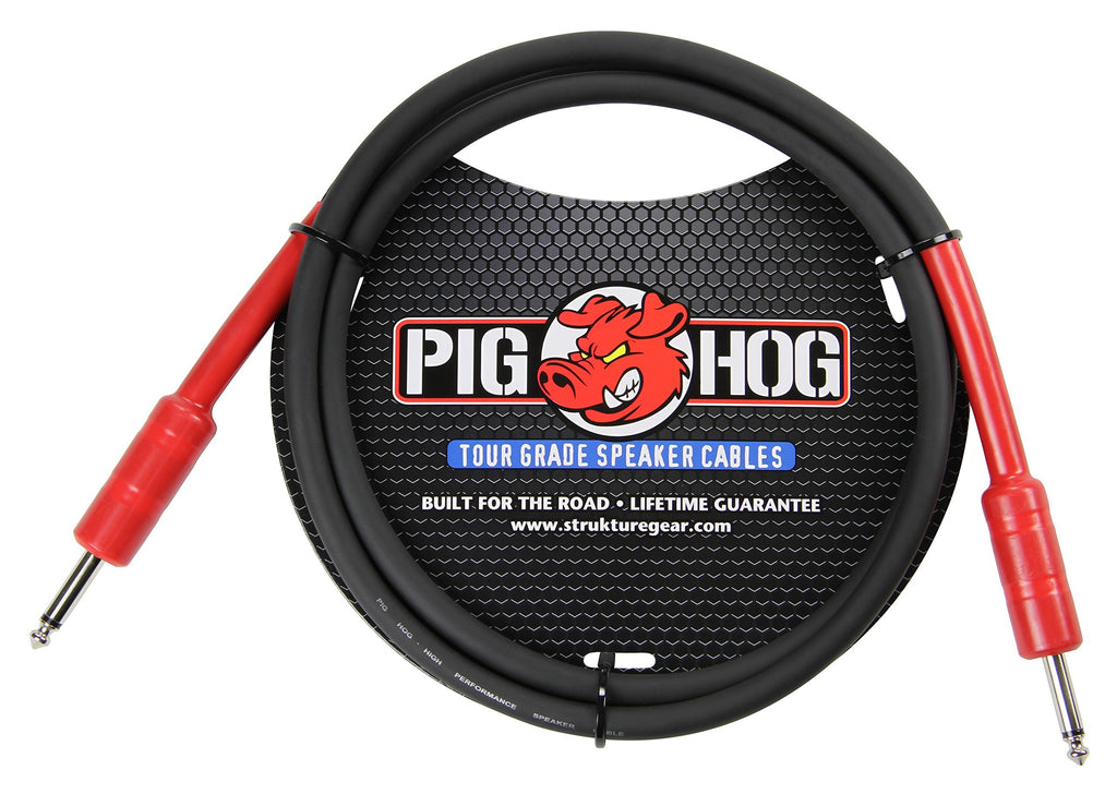 Pig Hog PHSC5 High Performance 14 Gauge 9.2mm 1/4" Speaker Cable, 5 Feet , Black 5 ft