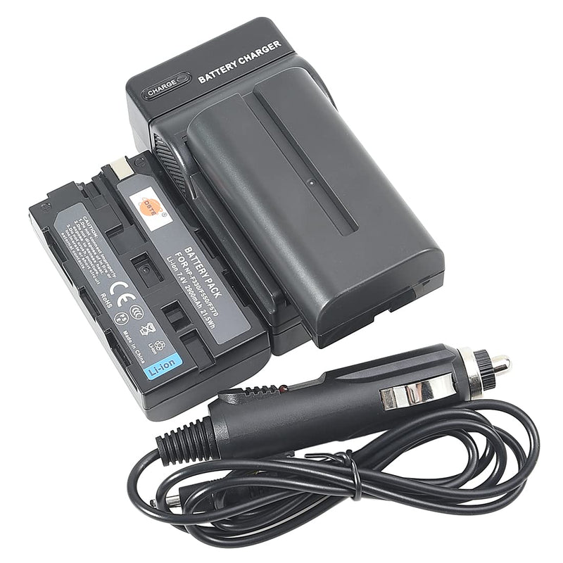 [AUSTRALIA] - DSTE Replacement for 2X NP-F550 Battery + DC01 Travel Charger Kit Compatible Sony CCD-RV100 SC5 SC9 TR1 Camera CN-160 CN-216 CN-304 YN 300 VL600 LED Video Light as NP-F330 NP-F530 NP-F570 