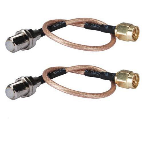 2PCS DHT Electronics RF coaxial coax cable assembly SMA male to F female 6''