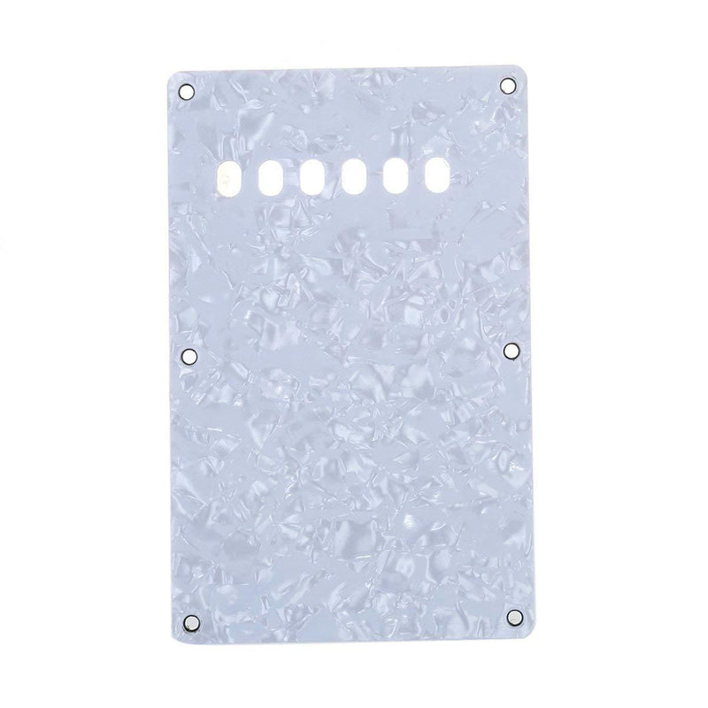 Musiclily Guitar Back Plate Tremolo Cavity Cover Backplate for China Made Squier Guitar Parts, 4Ply Pearl White