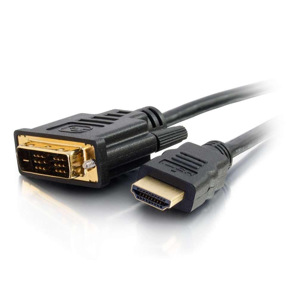 C2G DVI to HDMI Cable, HDMI Adapter, DVI-D Male to HDMI Male, 1080p, Gold Plated for PS4 & PS3, 6.56 Feet (2 Meters), Black, Cables to Go 42516 2 meters