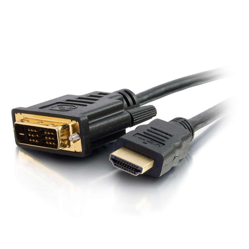 C2G DVI to HDMI Cable, HDMI Adapter, DVI-D Male to HDMI Male, 1080p, Gold Plated for PS4 & PS3, 1.6 Feet (0.5 Meters), Black, Cables to Go 42513 .5 meter