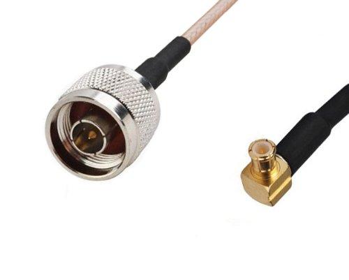 DHT Electronics RF coaxial Coax Cable Assembly N Male to MCX Male Right Angle 6''