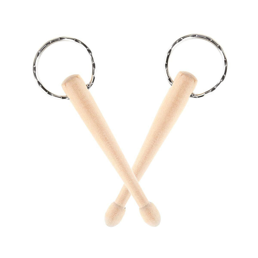 Musiclily Wood Mini Standard Drum Keys Drumstick Keychain for Drummer, Wooden Color (Pack of 2) 2Pcs